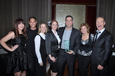 (L to R) Kate Wind LVSA Board, Shannon Stringert LVSA Board, Stephanie Doud LVSA Board, Jennifer Lynn LVSA Board Chair, Blake Feeney LVSA 2014 Spa Director of the Year, Michelle Wilkos LVSA Board, Michael Garvey LVSA President